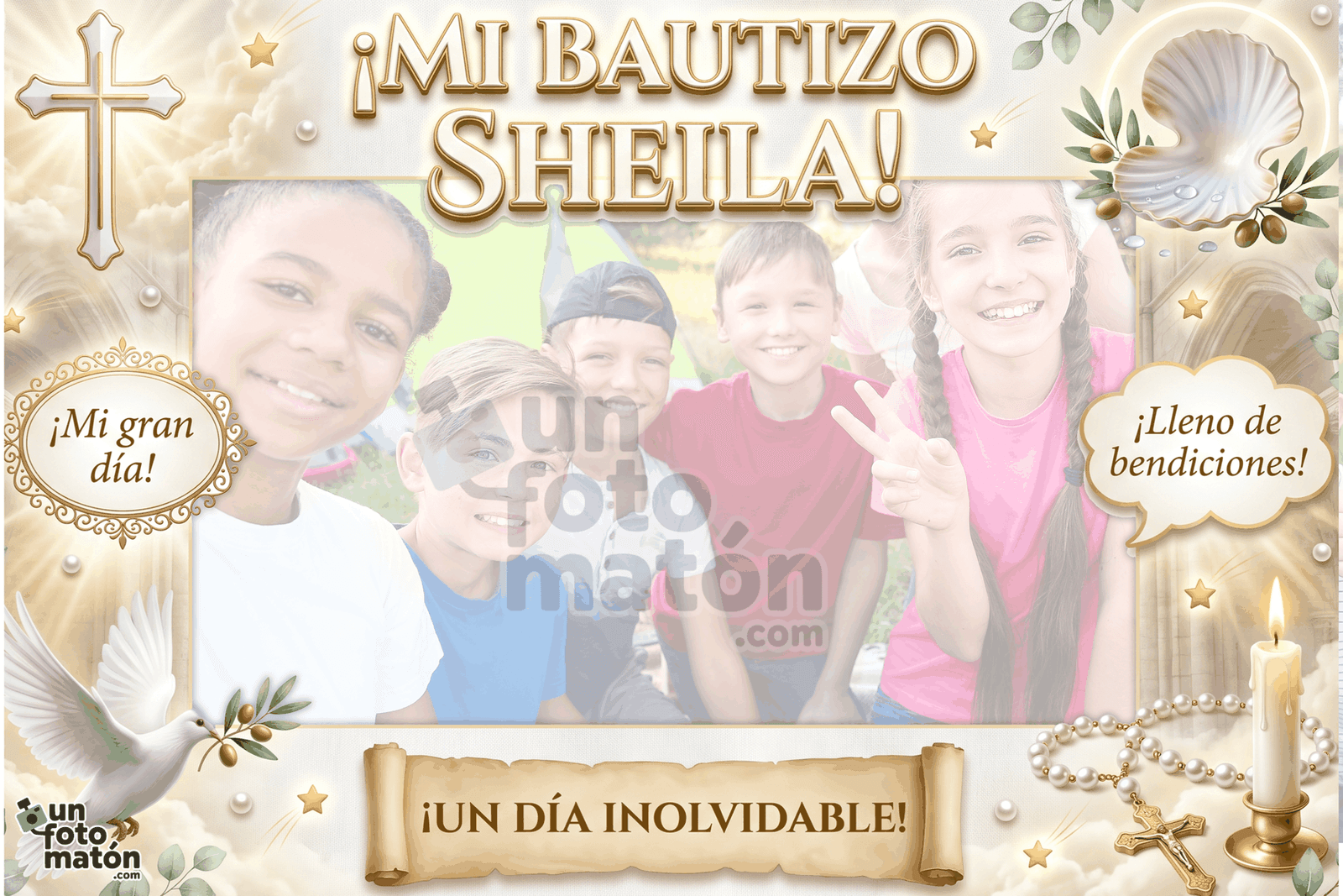 Fotomatón personalizado de Bautizo Clásico para celebraciones · bautizos