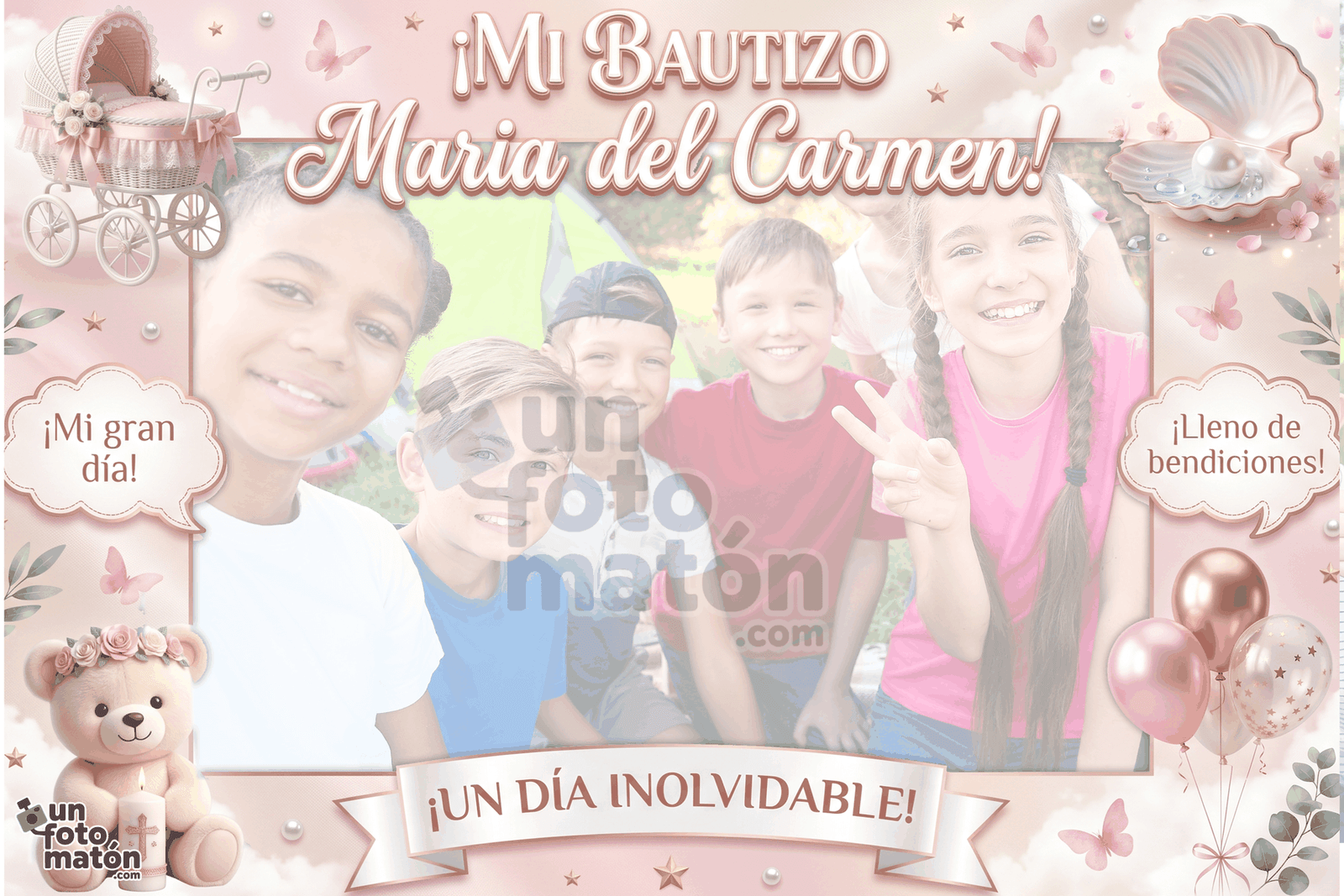 Fotomatón personalizado de Bautizo Niña para celebraciones · bautizos