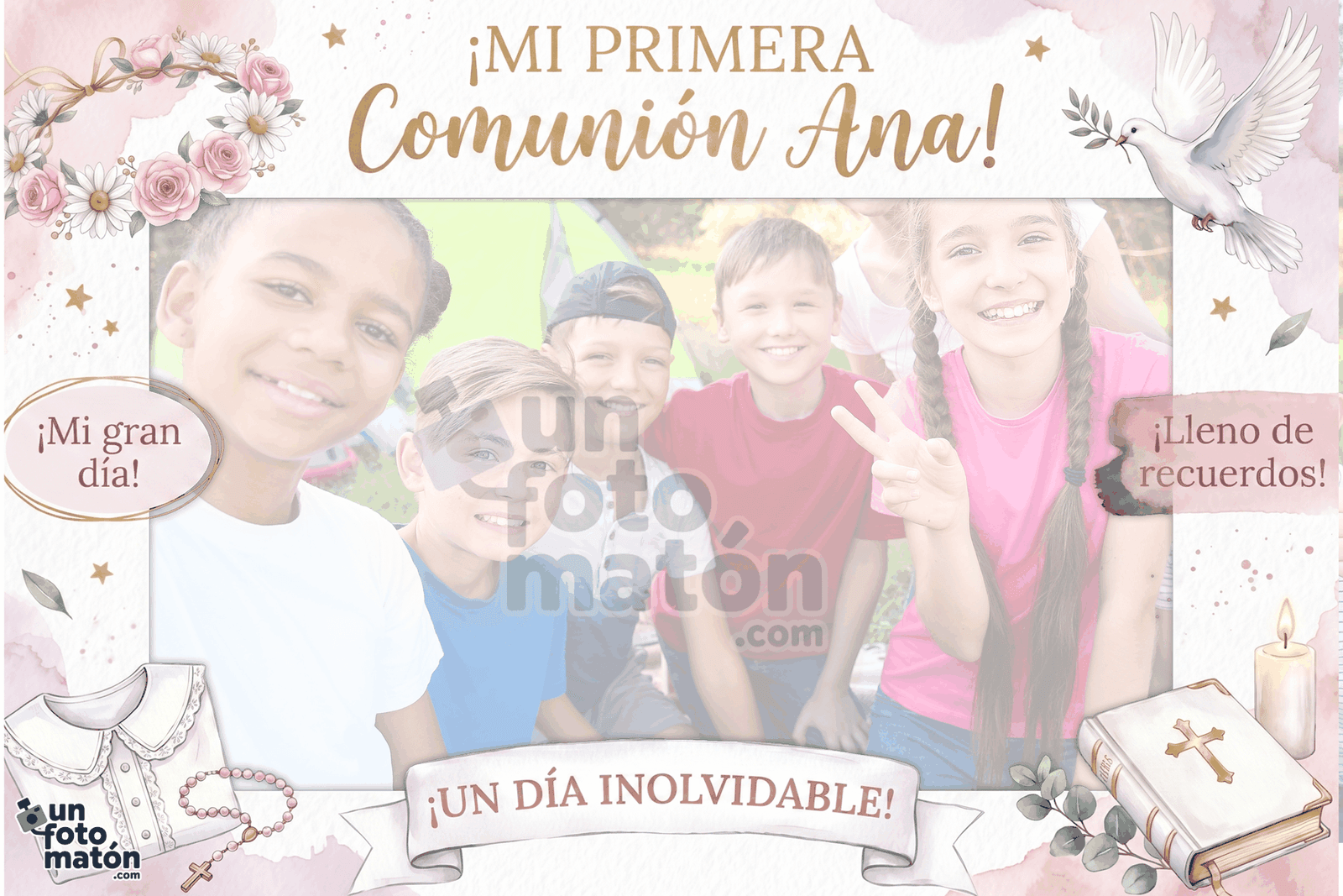 Marco clásico para comunión de niña