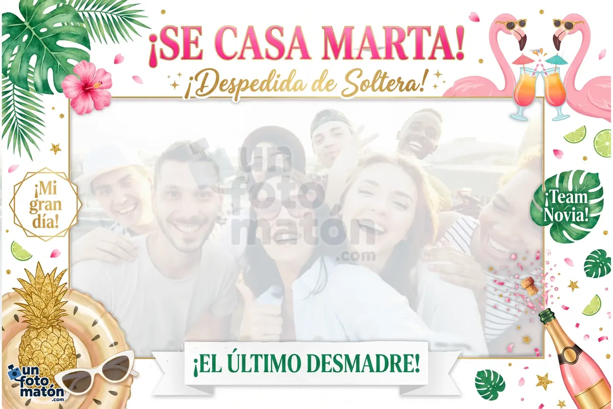 Photocall de Despedida de Soltera Tropical para despedida de soltera o soltero