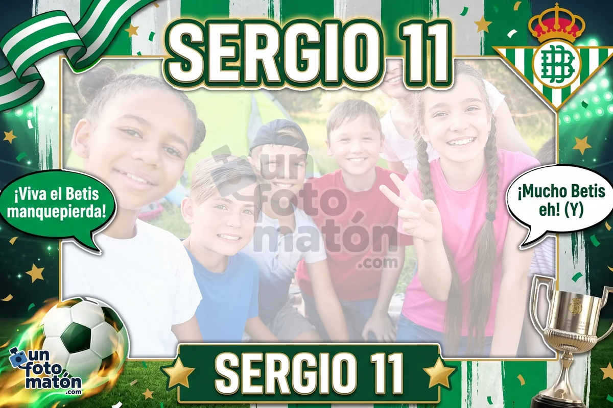 Photocall de Real Betis para cumpleaños con temática de fútbol