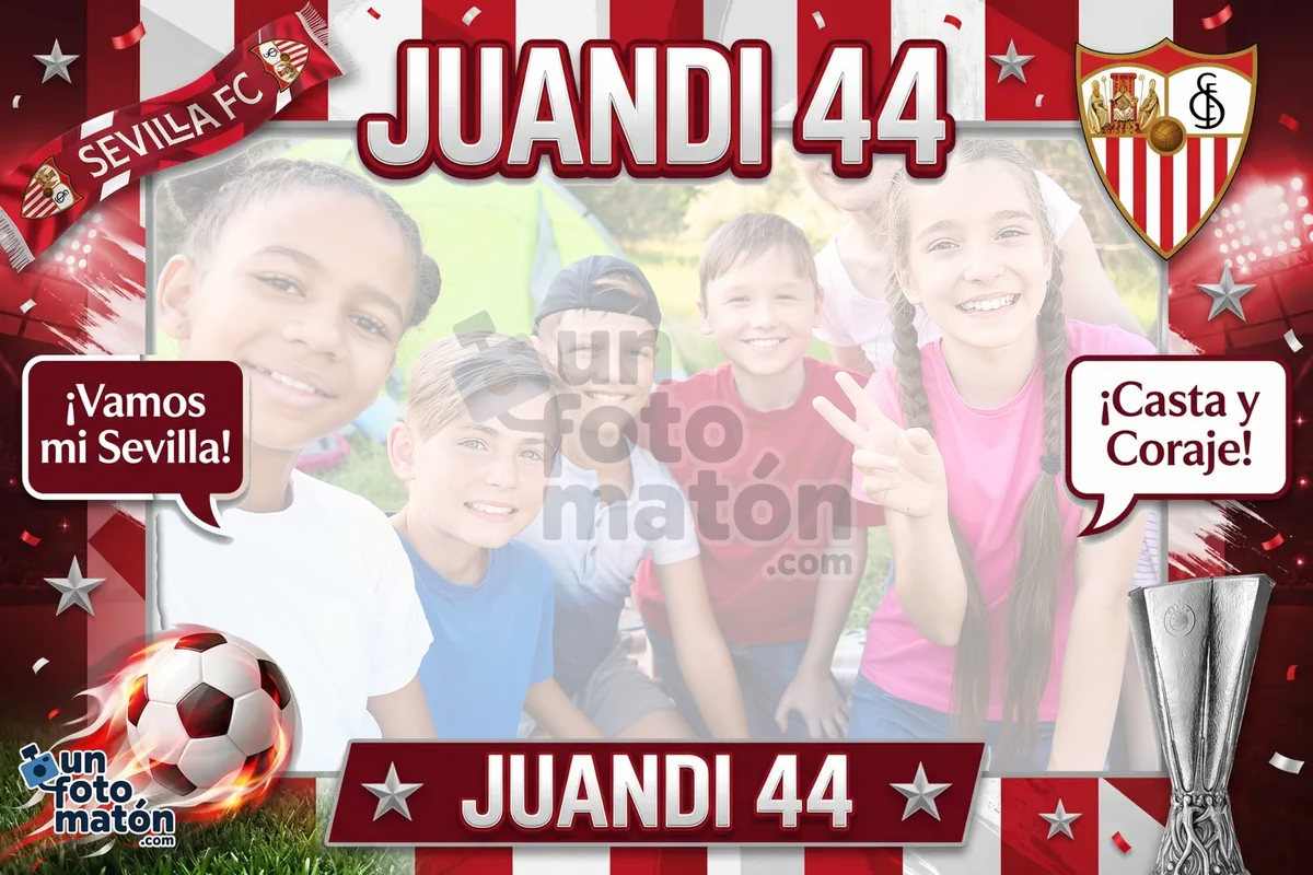 Photocall de Sevilla FC para cumpleaños con temática de fútbol