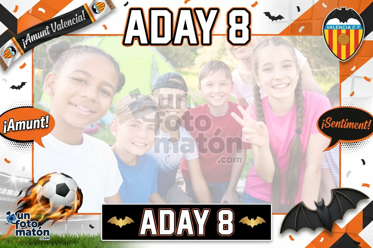 Photocall de Valencia CF para cumpleaños con temática de fútbol