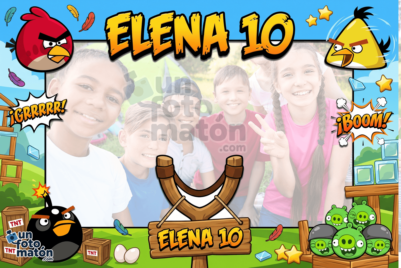 Fotomatón personalizado de Angry Birds para cumpleaños · infantil