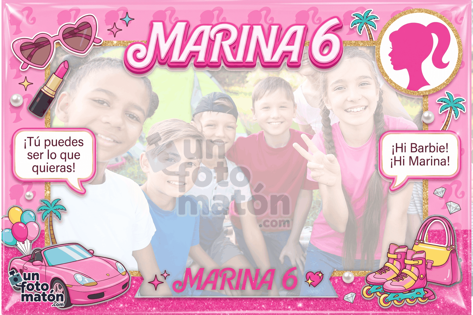 Fotomatón personalizado de Barbie para cumpleaños · infantil