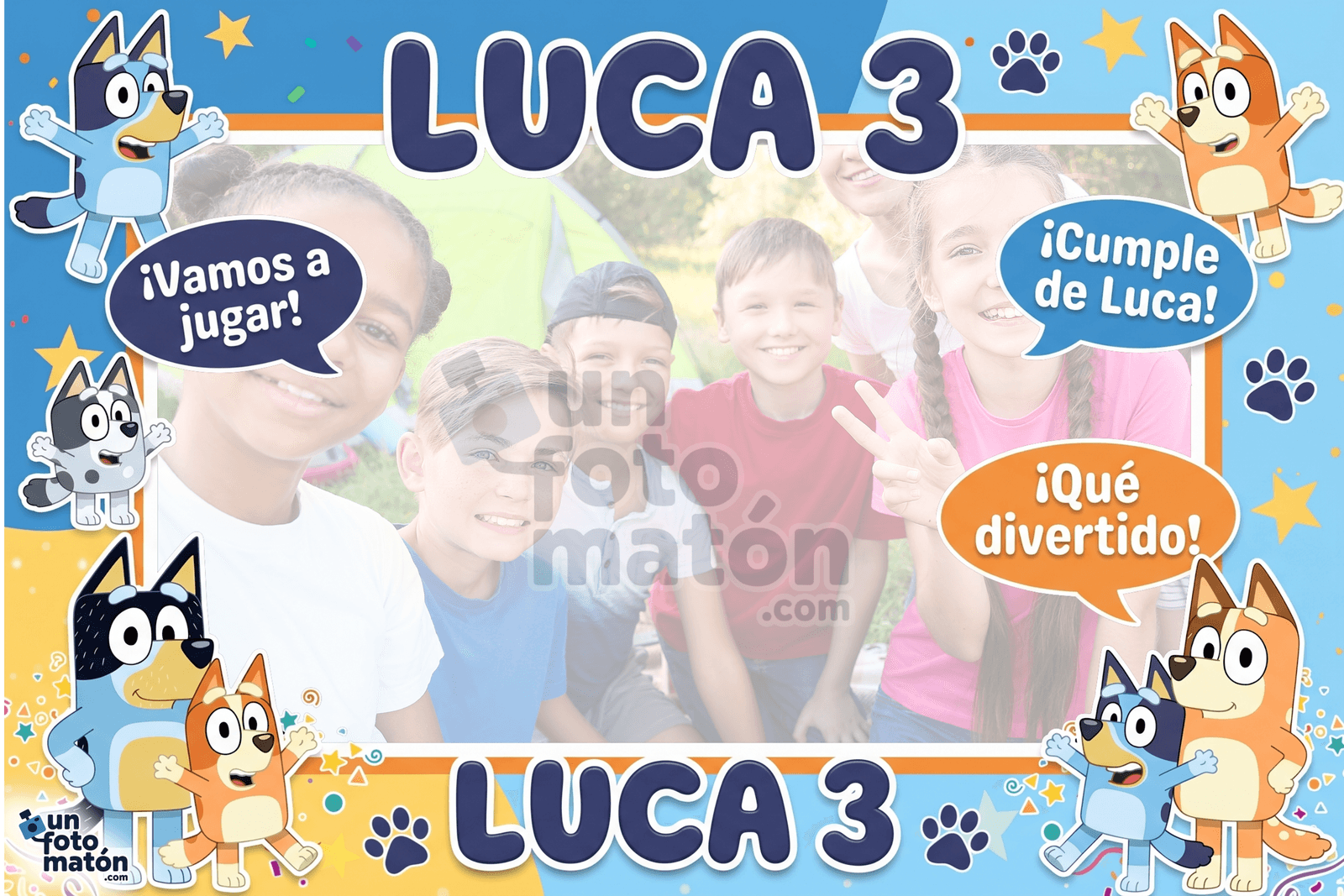 Fotomatón personalizado de Bluey para cumpleaños · infantil
