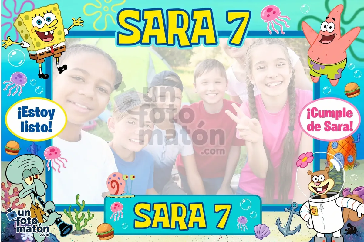 Photocall de Bob Esponja para cumpleaños infantil