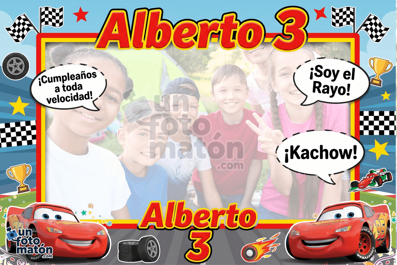 Fotomatón personalizado de Cars para cumpleaños · infantil