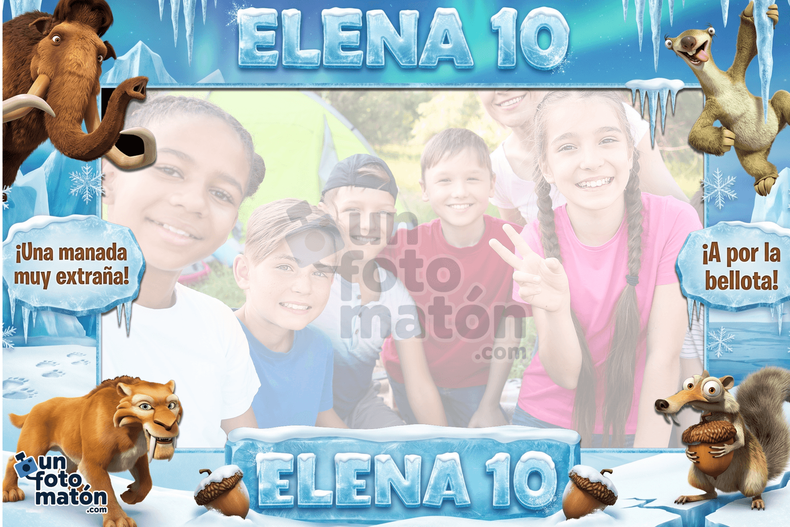 Fotomatón personalizado de Ice Age para cumpleaños · infantil