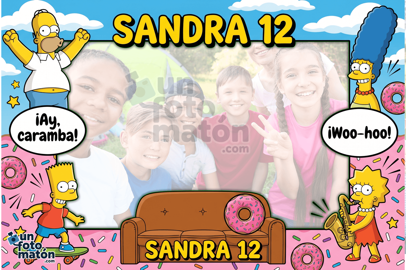 Fotomatón personalizado de Los Simpson para cumpleaños · infantil