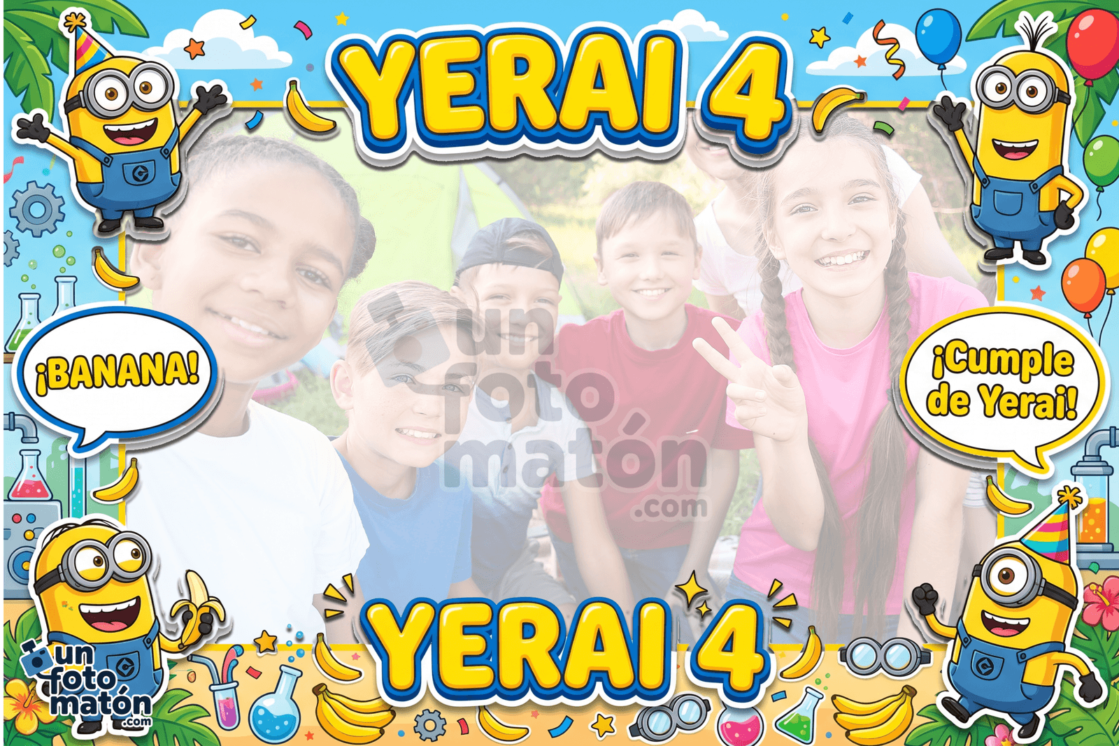 Fotomatón personalizado de Minions para cumpleaños · infantil