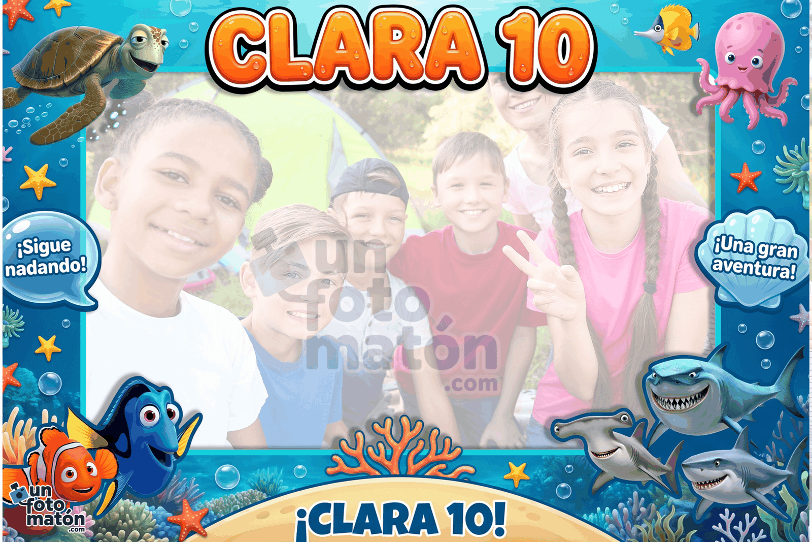 Fotomatón personalizado de Buscando a Nemo para cumpleaños · infantil