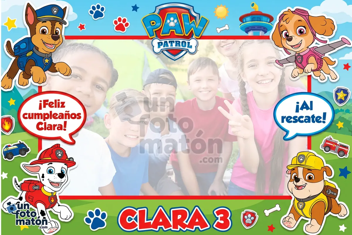 Photocall de Patrulla Canina para cumpleaños infantil