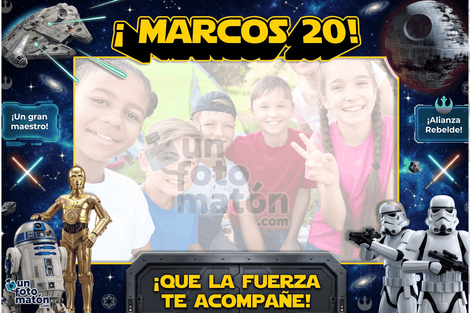 Fotomatón personalizado de Star Wars para cumpleaños · infantil