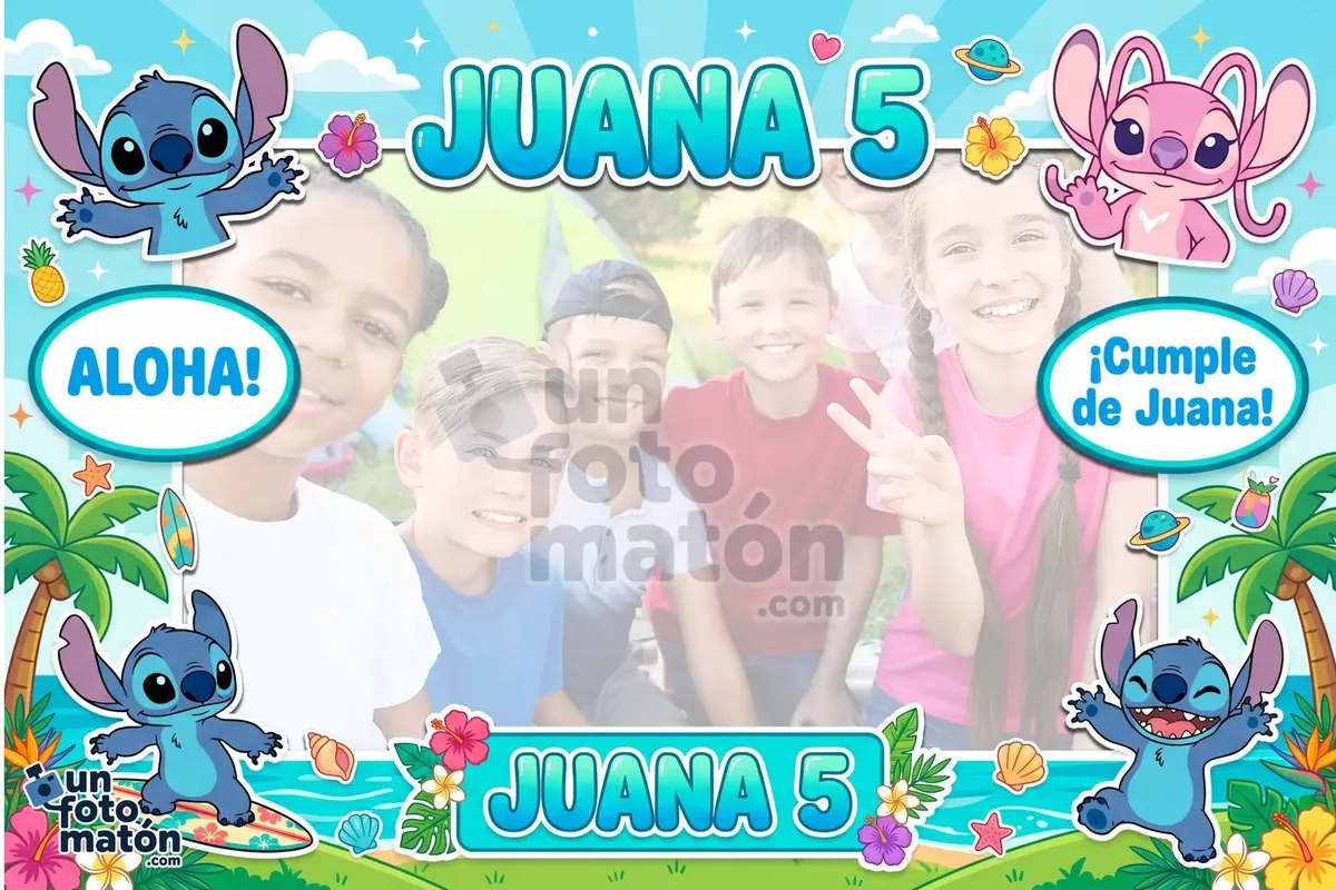 Photocall de Stitch para cumpleaños infantil