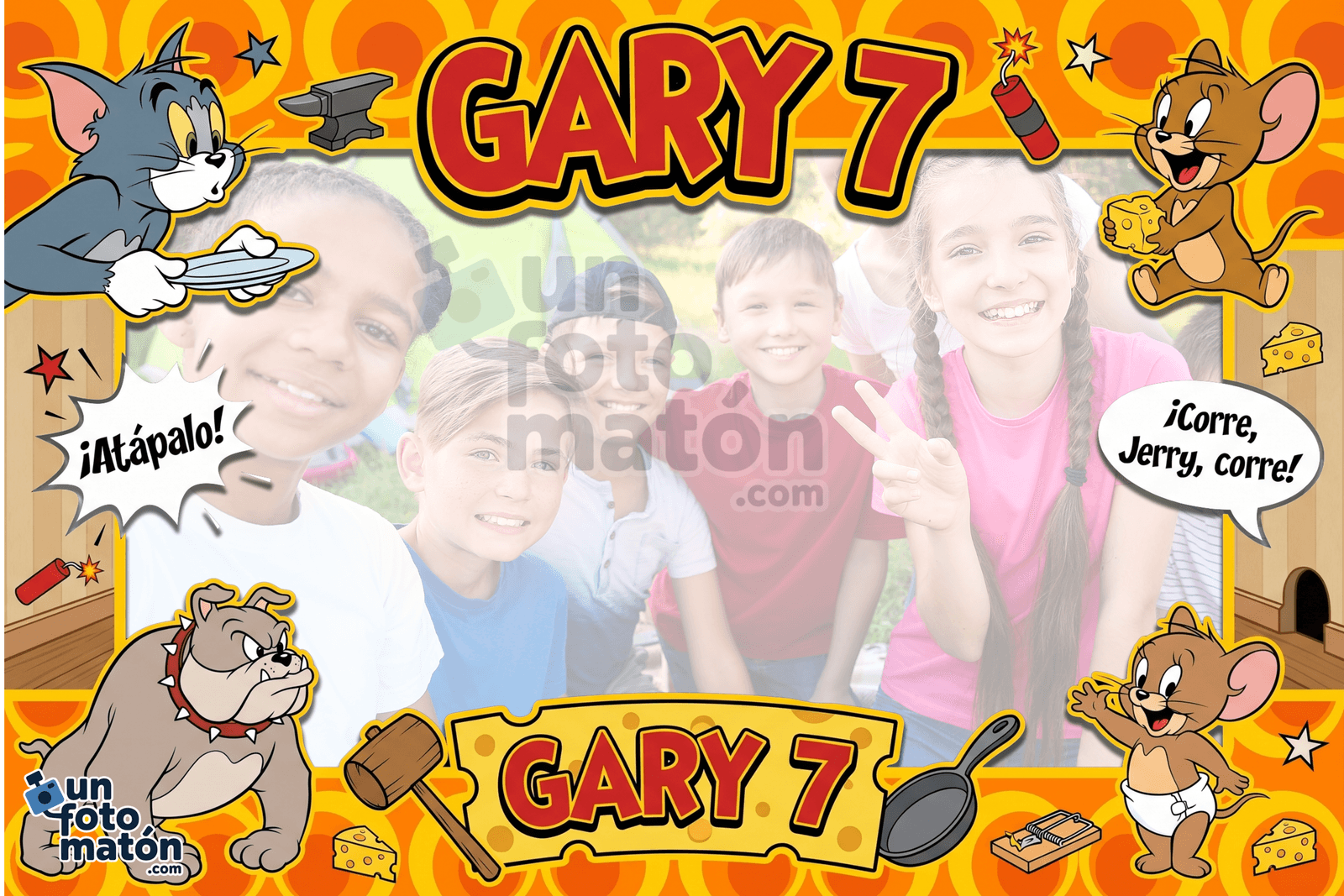 Fotomatón personalizado de Tom y Jerry para cumpleaños · infantil
