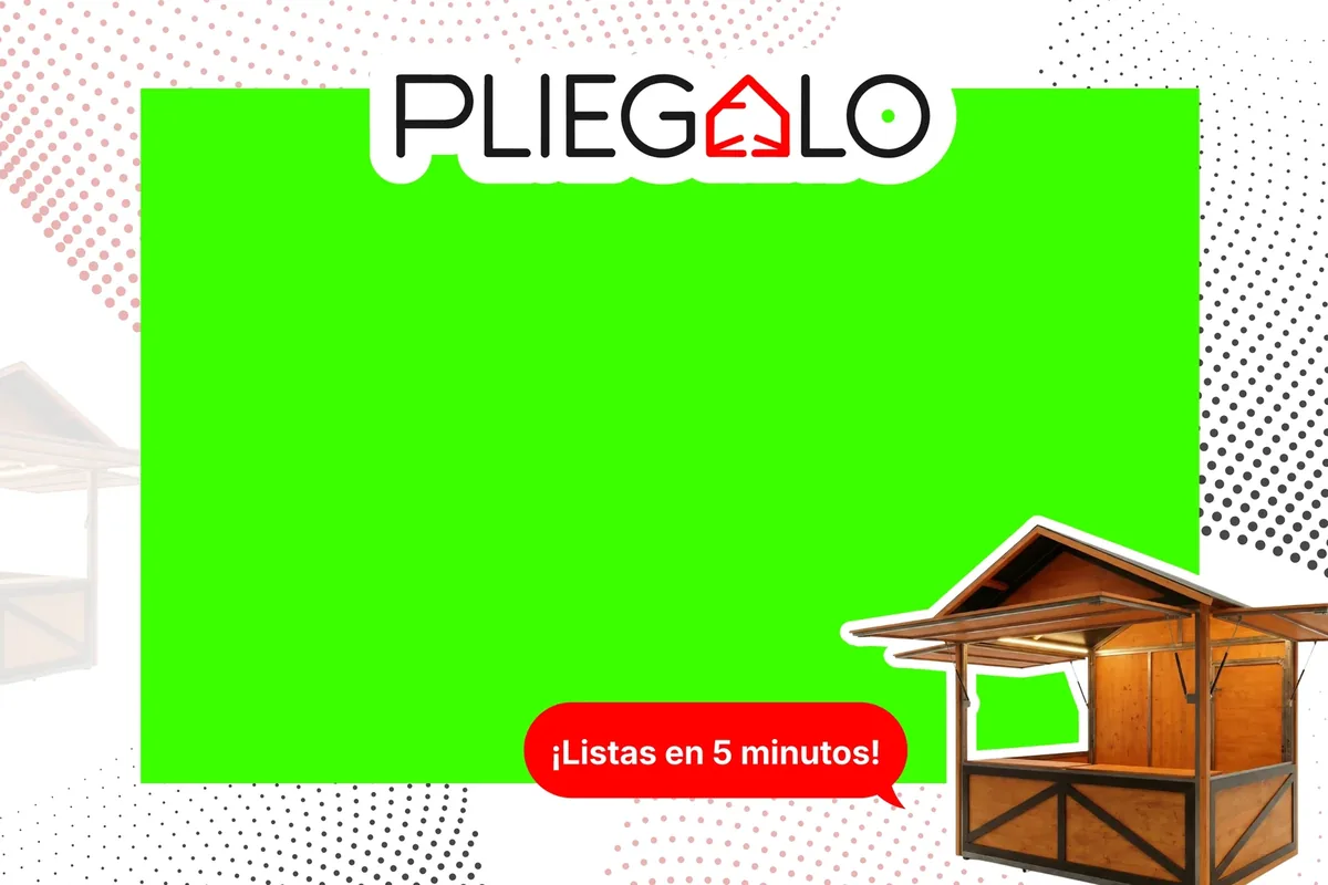 Plantilla del photocall corporativo: logo del cliente arriba y zona verde donde entra la foto