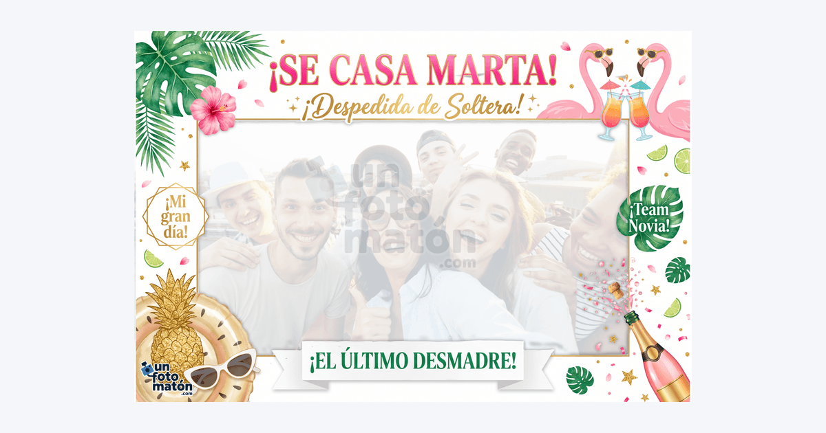 Photocall de Despedida de Soltera Tropical para despedida de soltera o soltero