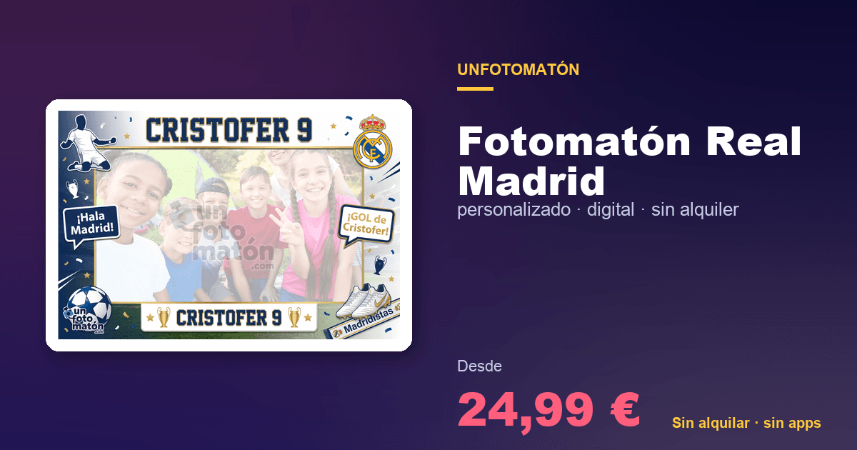 Photocall de Real Madrid para cumpleaños con temática de fútbol